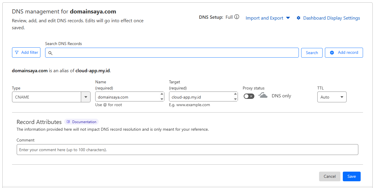 Tunnel ID Order Hosting Custom Domain 2